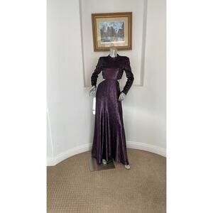 A.L.C. Sequined cut out Long Sleeve Purple Maxi Gown